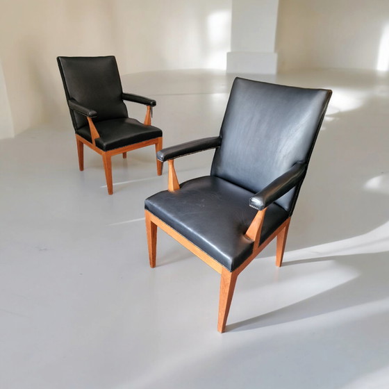 Image 1 of Set (2) Theo Tempelman stoelen voor Pander & Zonen, Nederland 1950's