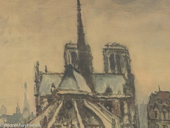 Image 1 of  Reclameposter "Notre Dame" Franse Nationale Spoorwegen, 87 X 123 cm