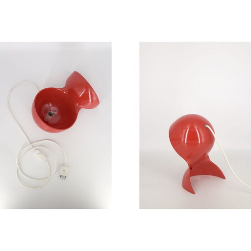 Dalù vintage bureaulamp in rood plastic van Vico Magistretti voor Artemide, Italië 1960