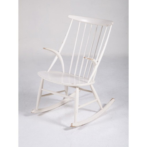 Vintage Model IW3 Schommelstoel door Illum Wikkelsø voor Niels Eilersen, 1950