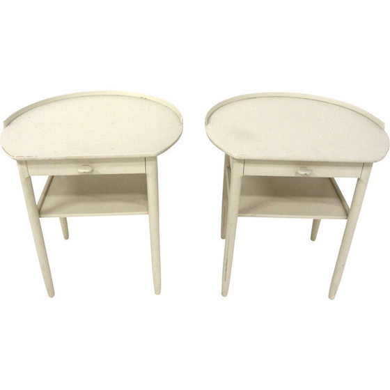 Image 1 of Paar vintage houten nachtkastjes van Engström en Myrstrand voor Bodafors, Zweden 1960