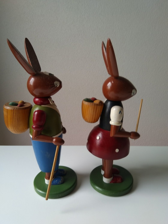 Image 1 of Ertsgebergte Vintage Hazenpaar, Paashazen
