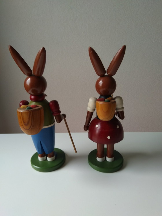 Image 1 of Ertsgebergte Vintage Hazenpaar, Paashazen