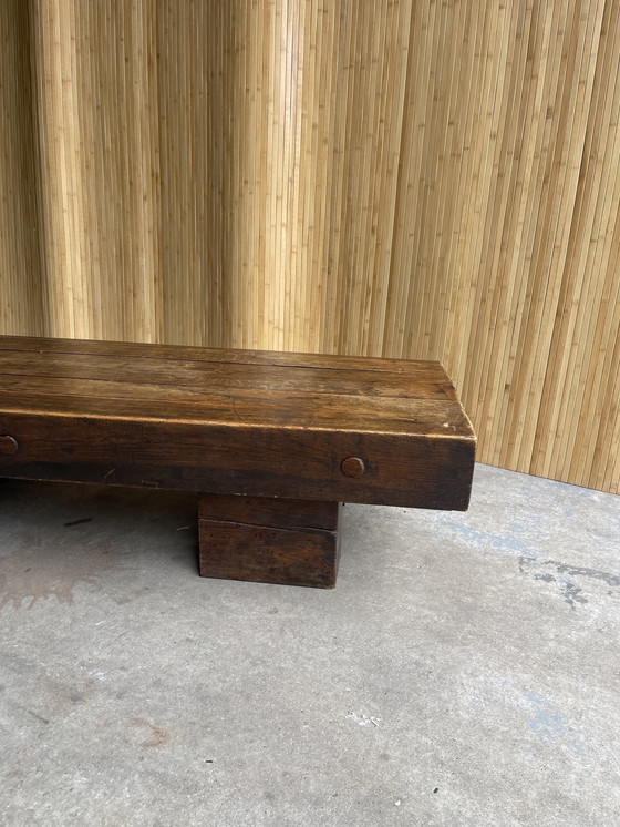 Image 1 of Brutalist Wabi-Sabi Massief Eiken Salontafel/ Coffeetable