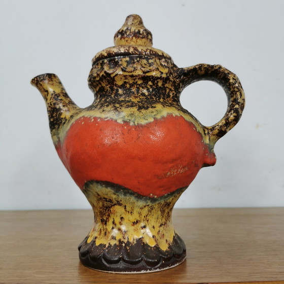 Image 1 of Vintage West Germany Fat Lava Keramiek Theepot, Koffiepot