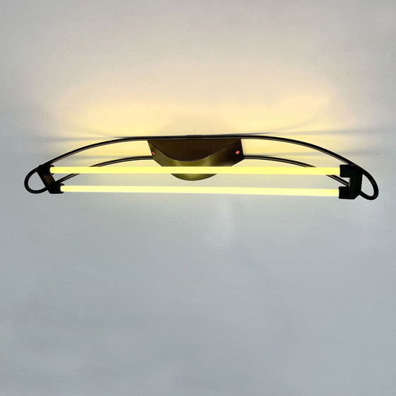 Image 1 of Zwarte Neon Wandlamp van Gian N. Gigante voor Zerbetto, 1980S