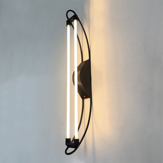 Image 1 of Zwarte Neon Wandlamp van Gian N. Gigante voor Zerbetto, 1980S