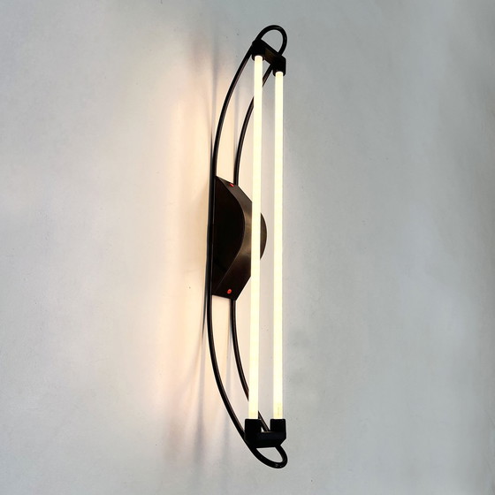 Image 1 of Zwarte Neon Wandlamp van Gian N. Gigante voor Zerbetto, 1980S