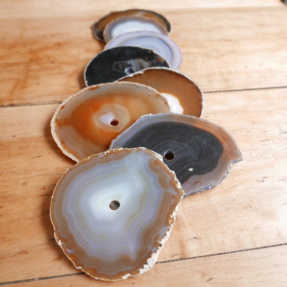 Image 1 of Set van 6 vintage stenen onderzetters, Frankrijk 1970