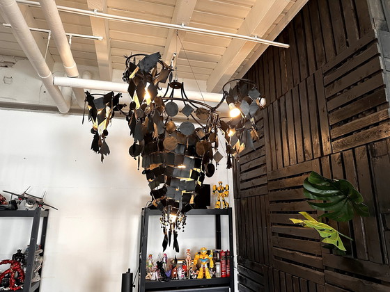 Image 1 of Unieke Kroonluchter Uit 1997, Gekocht In Amsterdam Bij The Frozen Fountain” Zie Bon. Gemaakt Van Biscuitporselein. 