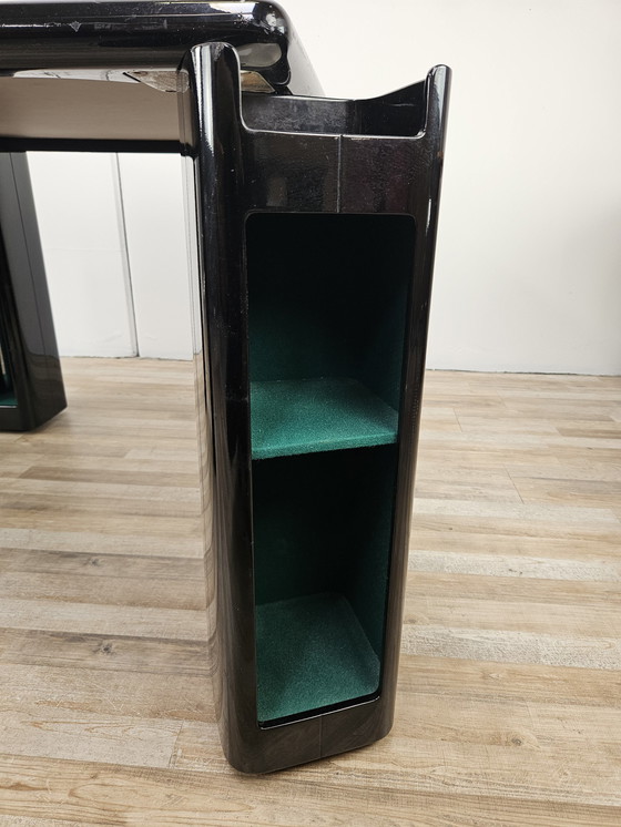 Image 1 of Vintage speeltafel in grijze stof, toegeschreven aan Pierluigi Molinari voor Pozzi Milano