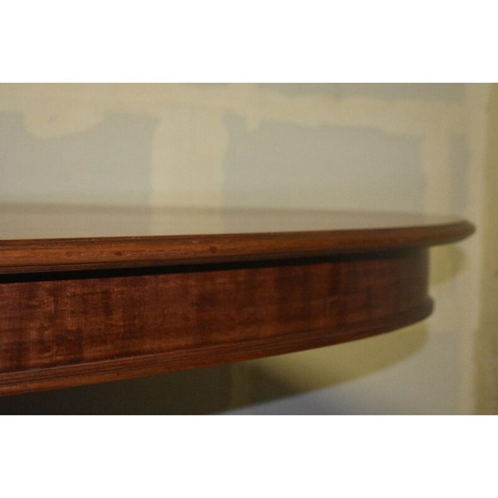 Image 1 of Vintage ovale vergadertafel in mahonie en messing