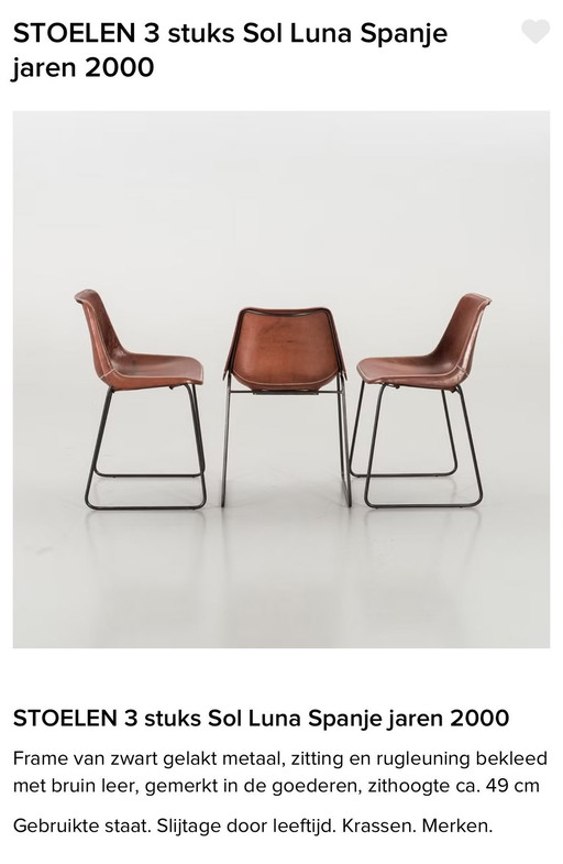 3 X Sol Luna Eetkamerstoelen