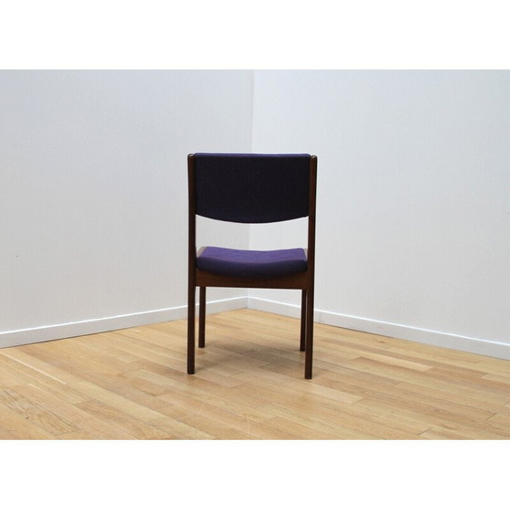 Image 1 of Set van 8 vintage eetkamerstoelen van gelakt hout en paarse wol