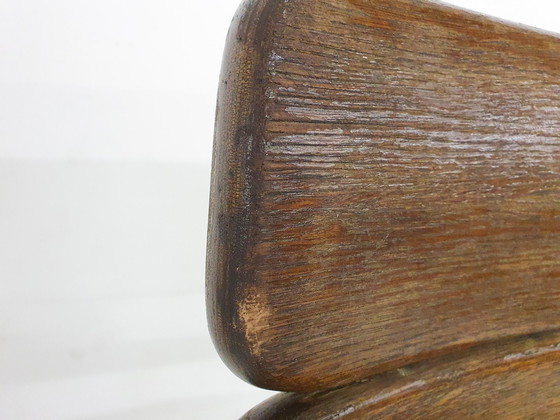 Image 1 of Set van vier massief eiken eetkamerstoelen, Nederland 1970'S