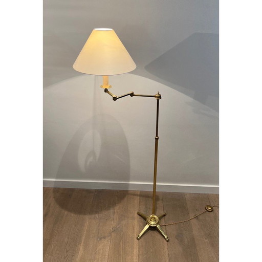 Vintage messing leeslamp met afneembare arm, 1940