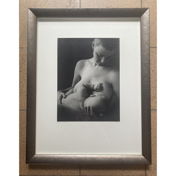 Image 1 of Vintage zilverdruk "Moeder en kind" door Fritz Monshouwer, 1986