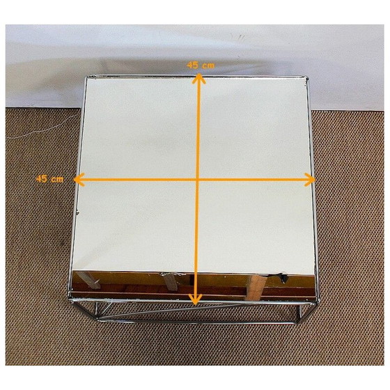 Image 1 of Vintage verchroomd metalen salontafel van Max Sauze, Frankrijk 1970