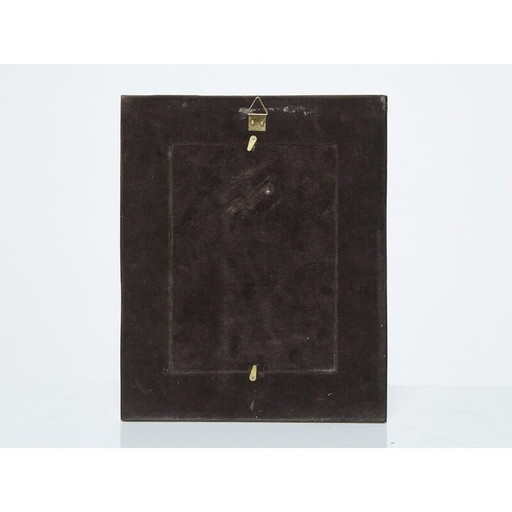 Vintage messing en fossiel stenen fotolijst, Italië 1970