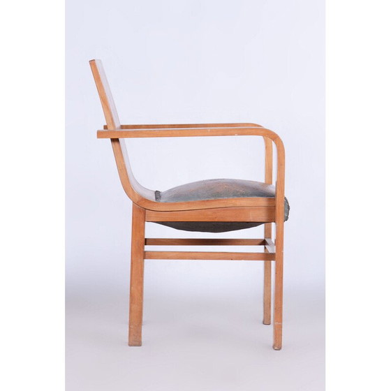 Image 1 of Vintage Art Deco kersen fauteuil door J. Halabala voor Up Zavody, Tsjecho-Slowakije 1930