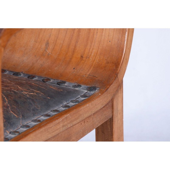 Image 1 of Vintage Art Deco kersen fauteuil door J. Halabala voor Up Zavody, Tsjecho-Slowakije 1930