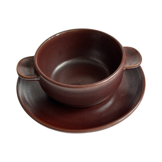 Image 1 of Vintage aardewerk bouillon met schotel voor Rosenthal Grup, Duitsland 1980