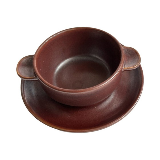 Image 1 of Vintage aardewerk bouillon met schotel voor Rosenthal Grup, Duitsland 1980