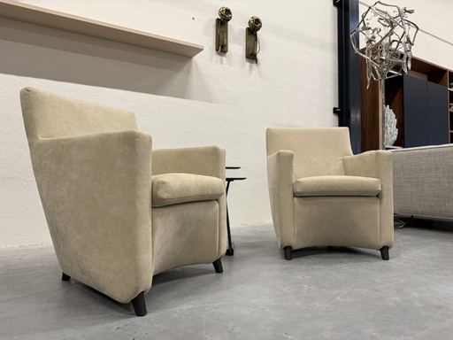 2 Als Nieuw Dolcinea Fauteuils Alcantara Stof