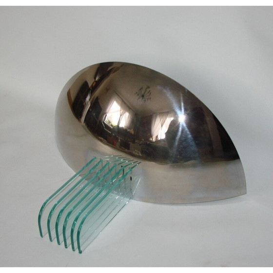 Image 1 of Vintage Art Deco wandlamp van metaal en glas, 1970