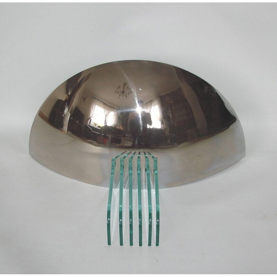 Image 1 of Vintage Art Deco wandlamp van metaal en glas, 1970