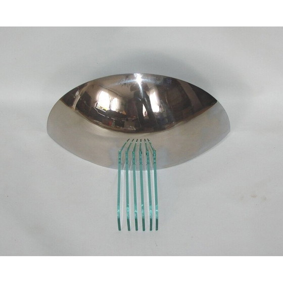 Image 1 of Vintage Art Deco wandlamp van metaal en glas, 1970