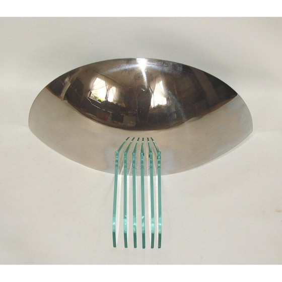Image 1 of Vintage Art Deco wandlamp van metaal en glas, 1970