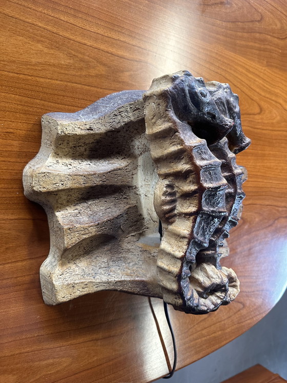 Image 1 of Vintage keramiek lamp zeepaard brutalist