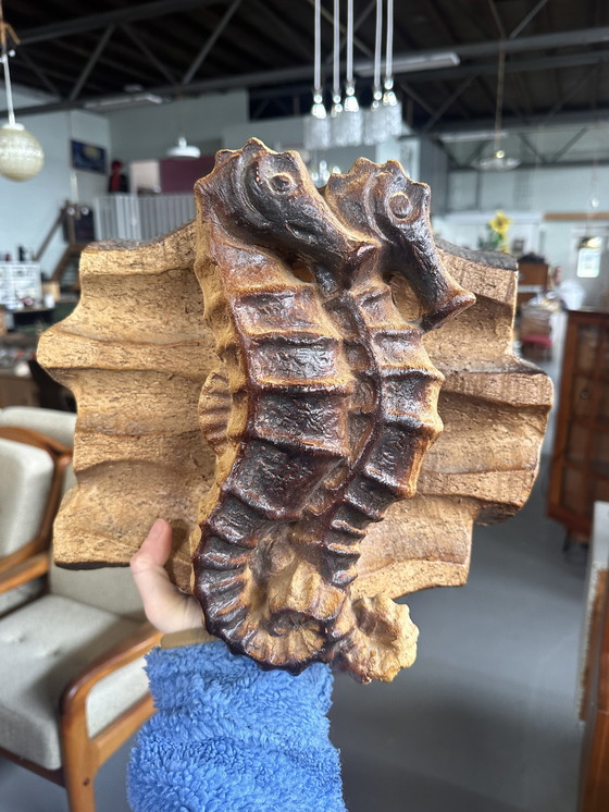 Image 1 of Vintage keramiek lamp zeepaard brutalist