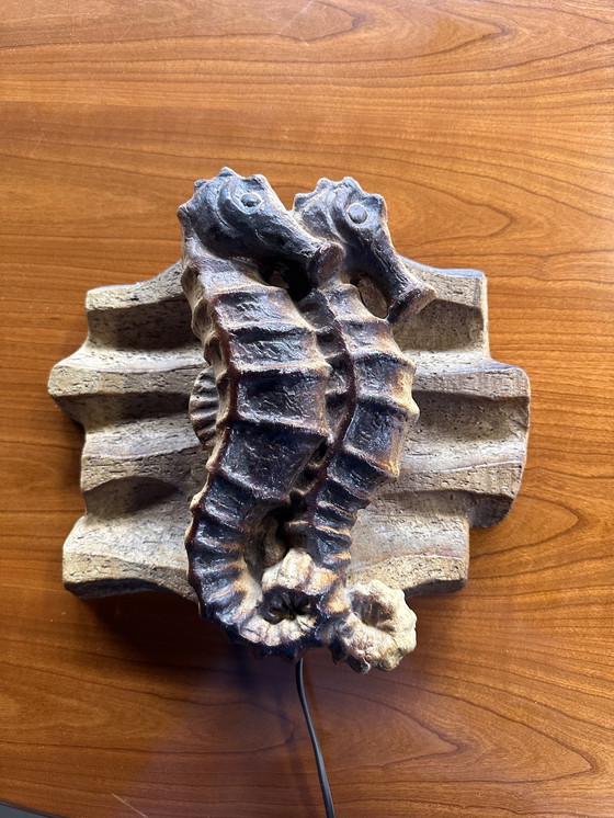 Image 1 of Vintage keramiek lamp zeepaard brutalist