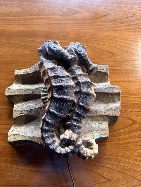 Image 1 of Vintage keramiek lamp zeepaard brutalist