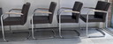 4 Leolux Eetkamerstoelen Company in Senso Leer Bruin
