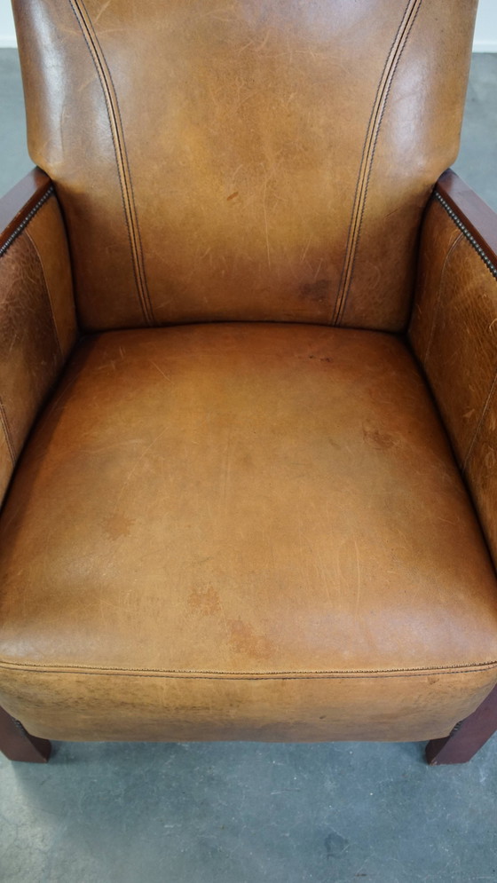 Image 1 of Schapenleren Art Deco Design Armchair