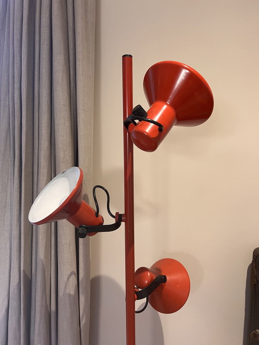 Vintage Jaren 70 Vloer Staande Lamp Met Drie Spots