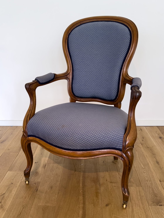 Image 1 of 2x Antieke Biedermeier fauteuil