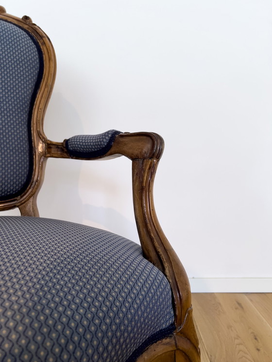 Image 1 of 2x Antieke Biedermeier fauteuil