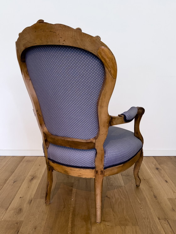 Image 1 of 2x Antieke Biedermeier fauteuil