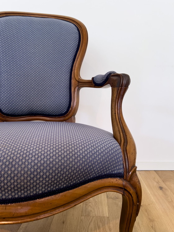 Image 1 of 2x Antieke Biedermeier fauteuil