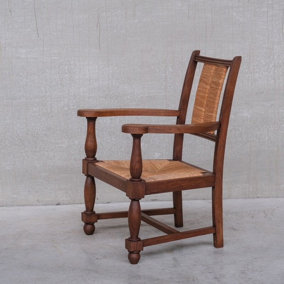 Image 1 of Paar vintage fauteuils in biezen, Frankrijk 1950