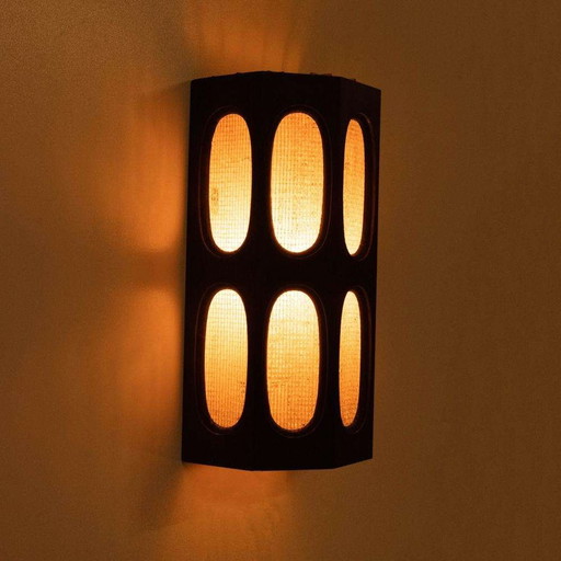 Japandi Zweedse houten wandlamp 60s, vintage wall light