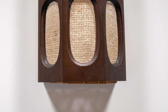 Image 1 of Japandi Zweedse houten wandlamp 60s, vintage wall light