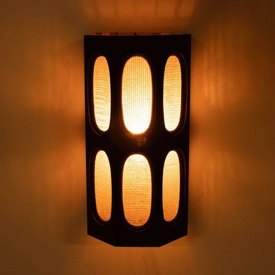 Image 1 of Japandi Zweedse houten wandlamp 60s, vintage wall light