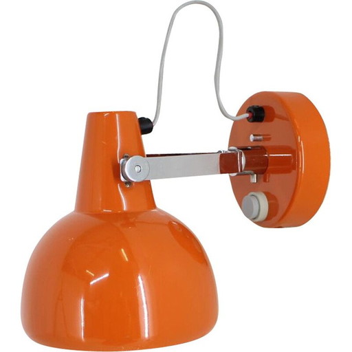 Vintage oranje wandlamp van Lidokov, jaren 1960