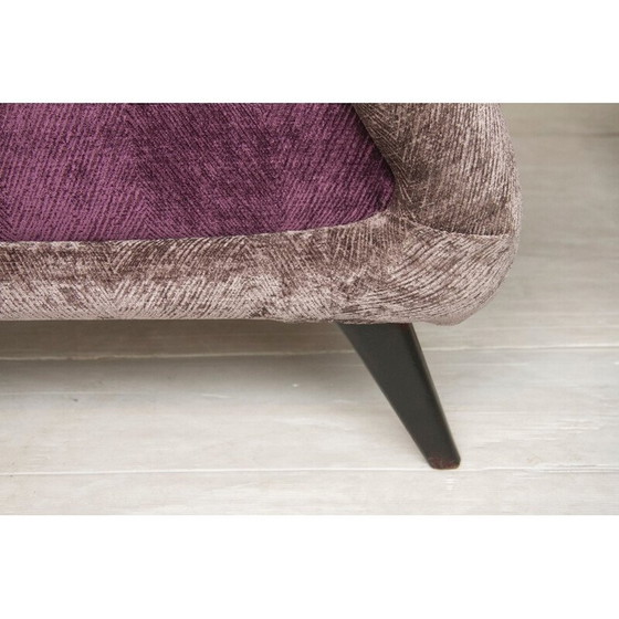 Image 1 of Paar vintage paars fluwelen fauteuils, Italië 1960