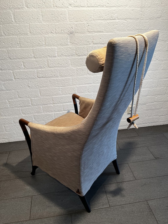 Image 1 of Giorgetti Fauteuil Met Voetenbankje